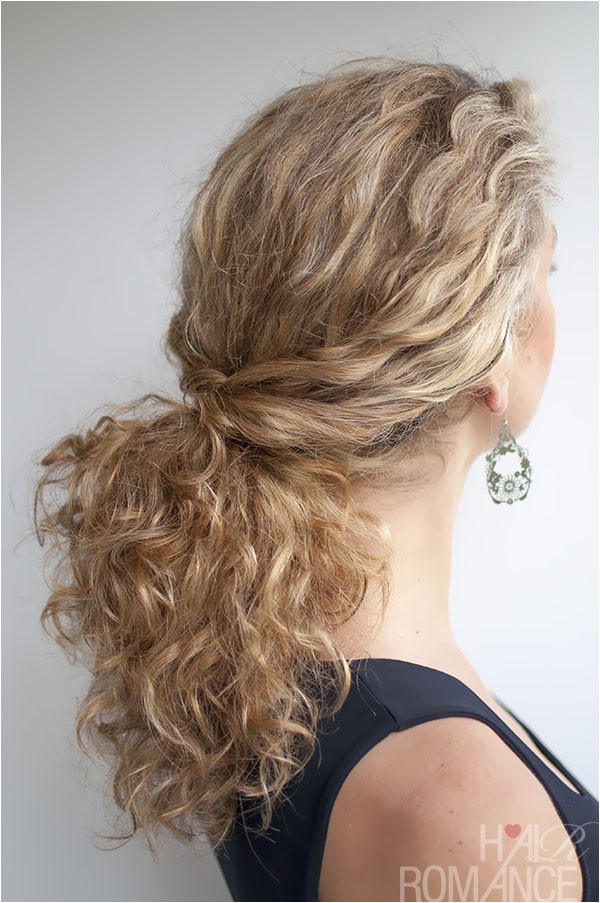 curly hairstyle tutorial twist over ponytail