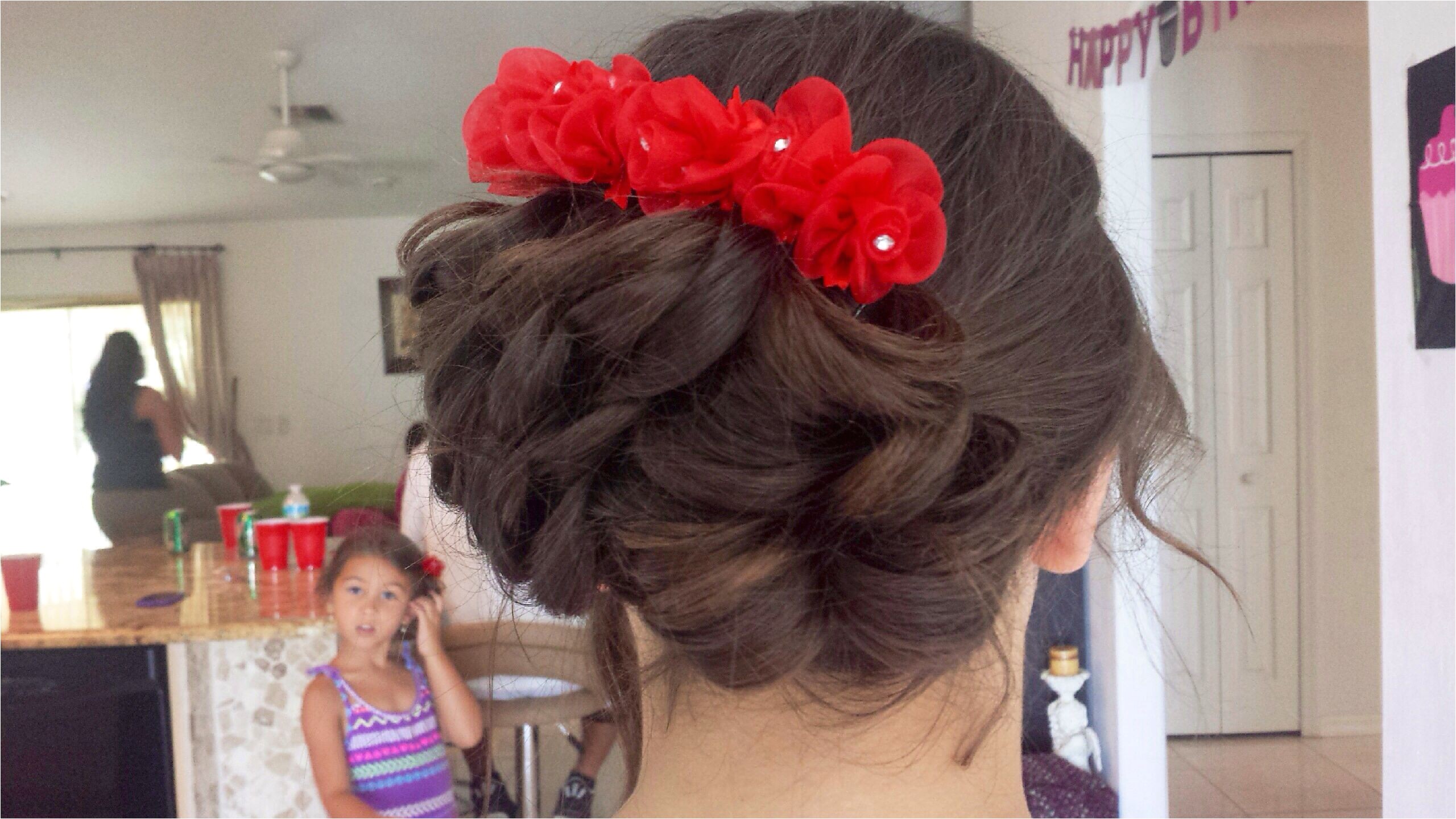 Wedding Hair for Flower Girl Luxury Flower Girl Hair Brown Hair Curly Updo Wedding Flowers