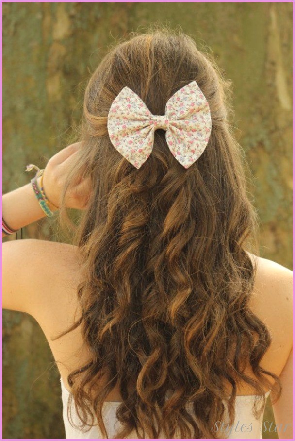 cute hairstyles long curly hair school