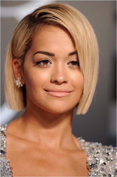 rita ora short bob haircuts for round face shapes