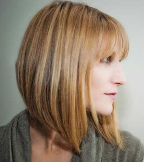 angled bobs with bangs