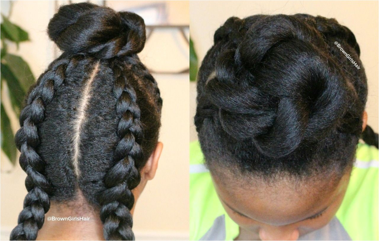 Looking for tween hairstyles We got you bun cornrows hairstyle browngirlshair naturalhair