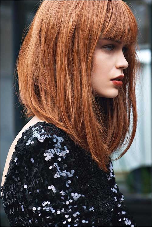 long inverted bob hairstyle with bangs photos