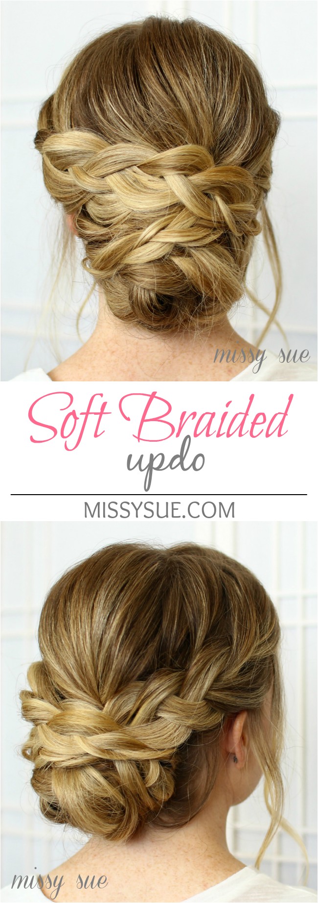 soft braided updo bridal hairstyle