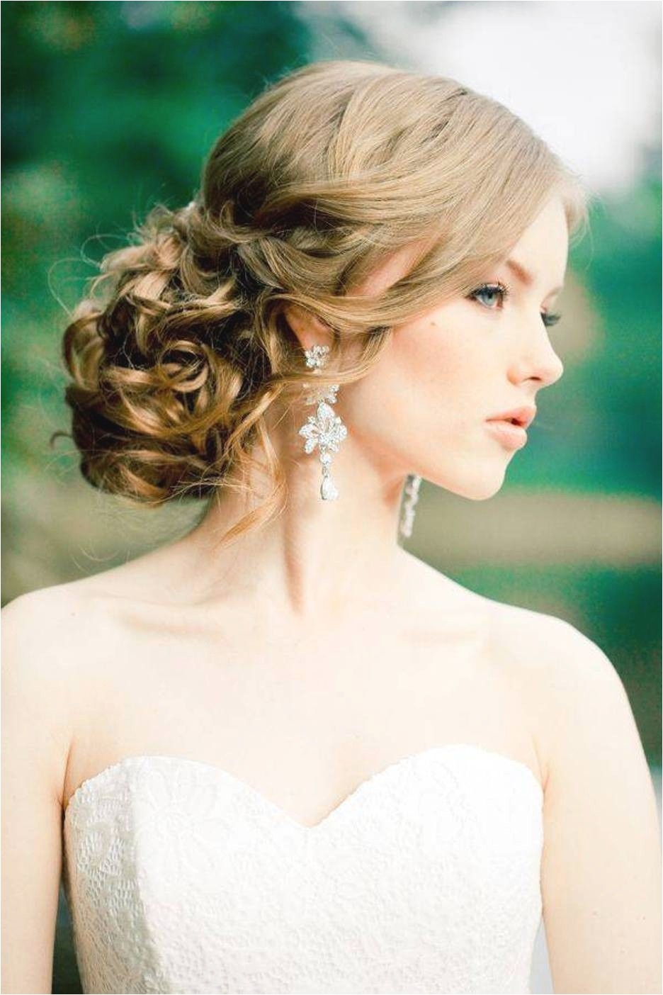 wedding hairstyles for long hair strapless dress
