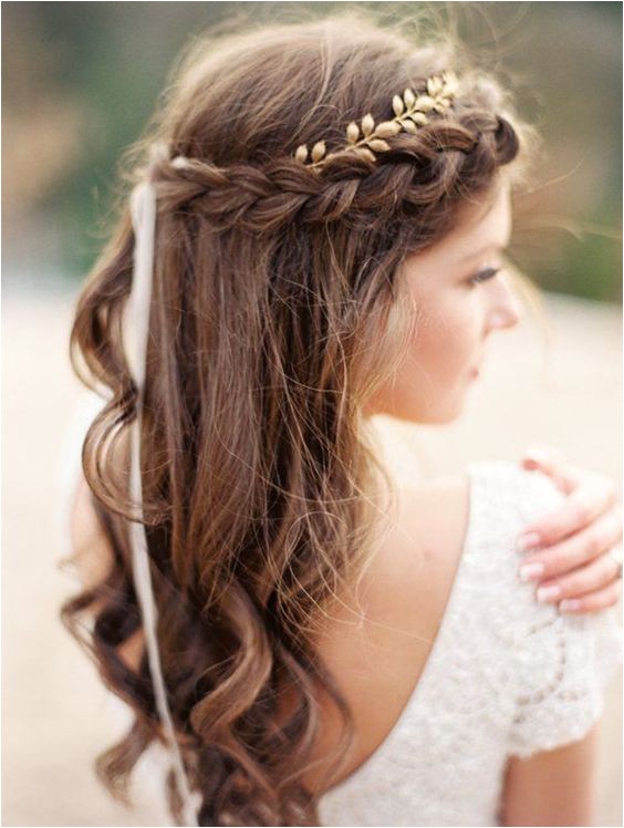 braided crown hairstyle beautiful summer wedding
