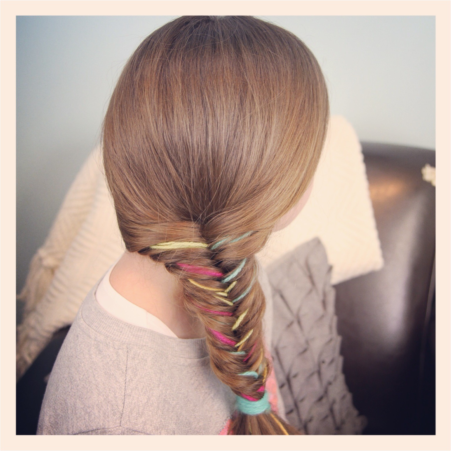 yarn extension fishtail braid temporary color highlights