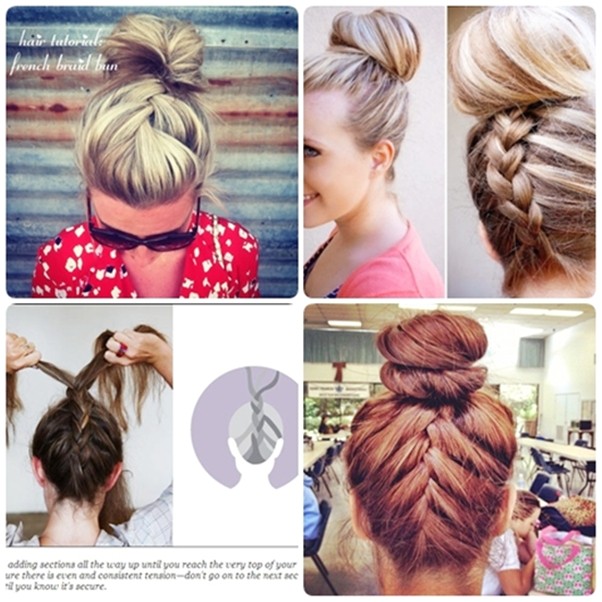 simple french braid updo hairstyles for medium hair