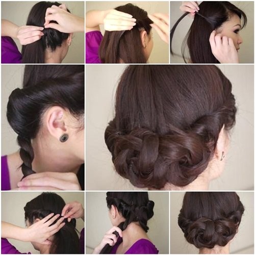 diy simple twisted updo hairstyle