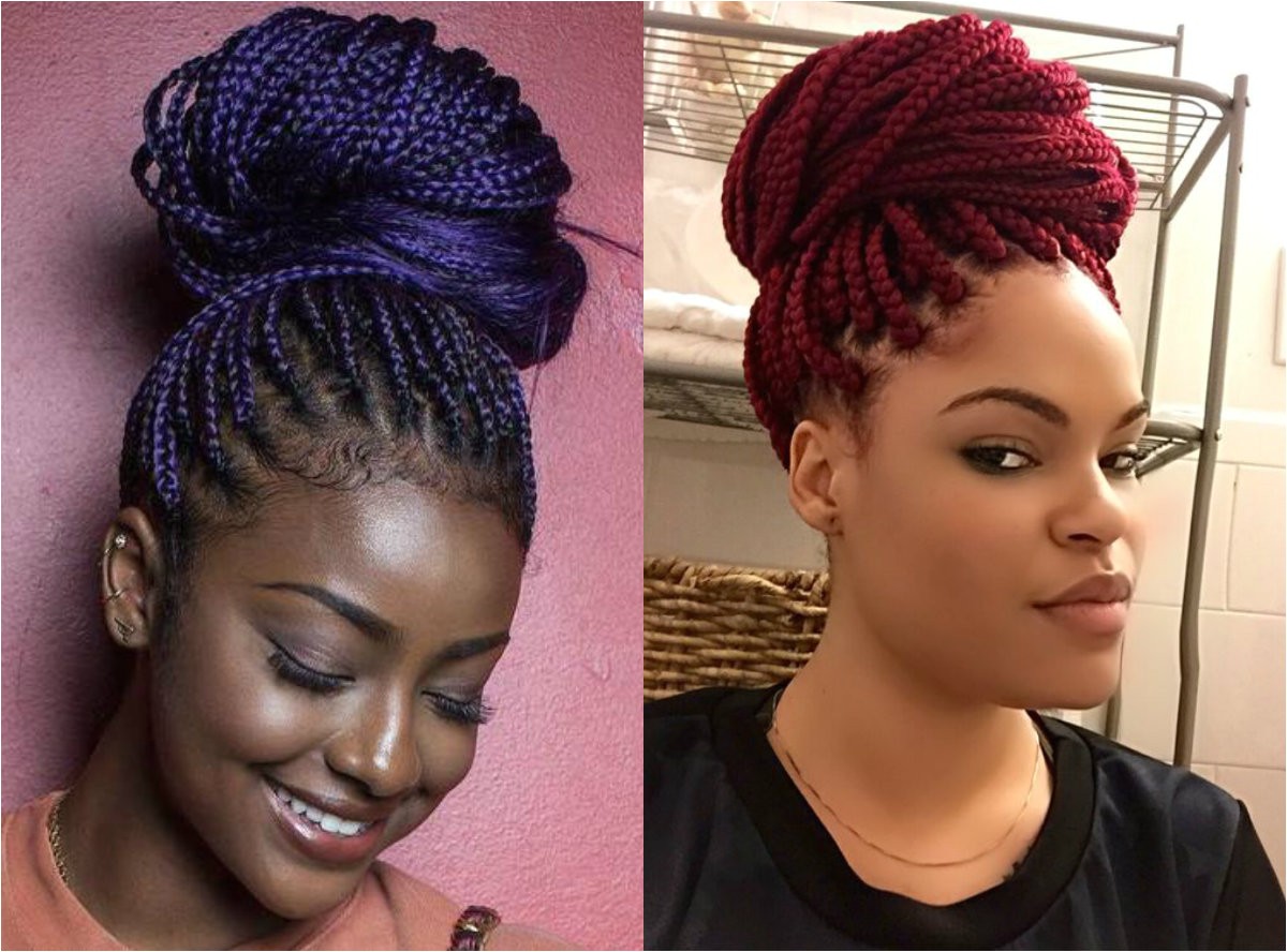 box braids bun hairstyles