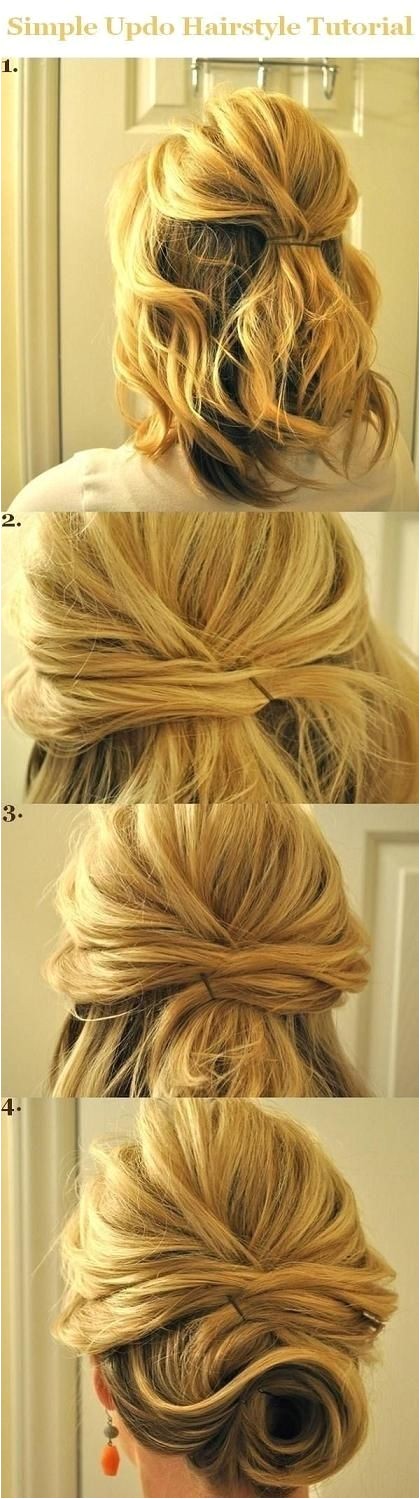 Easy Hairstyles for Medium Length Hair Tutorial Updo Hairstyles Tutorials for Medium Hair Simple Half