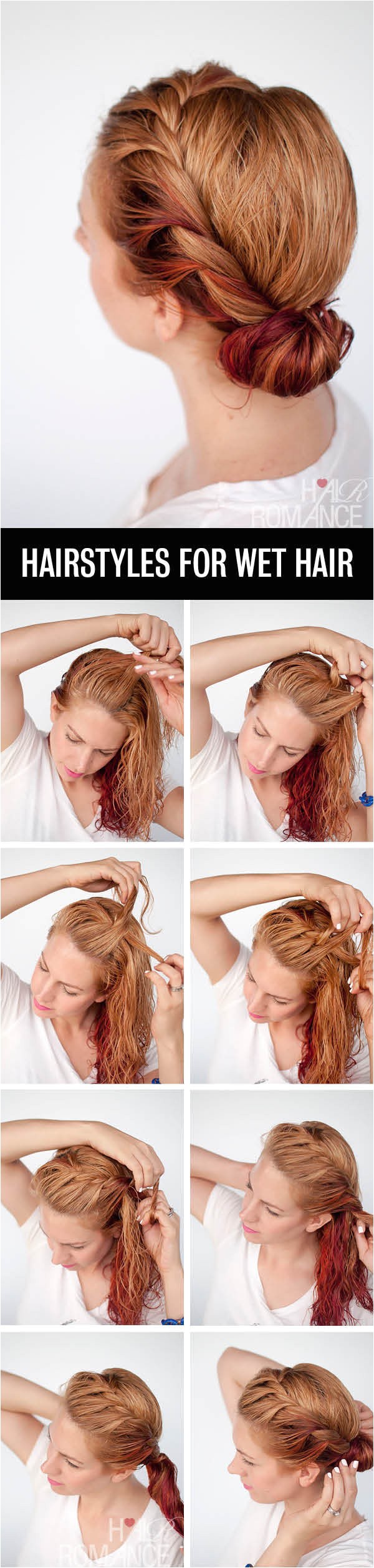 ready fast with 7 easy hairstyle tutorials for wet hair