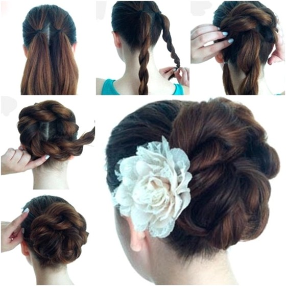 wonderful diy twist double rope bun hairstyle