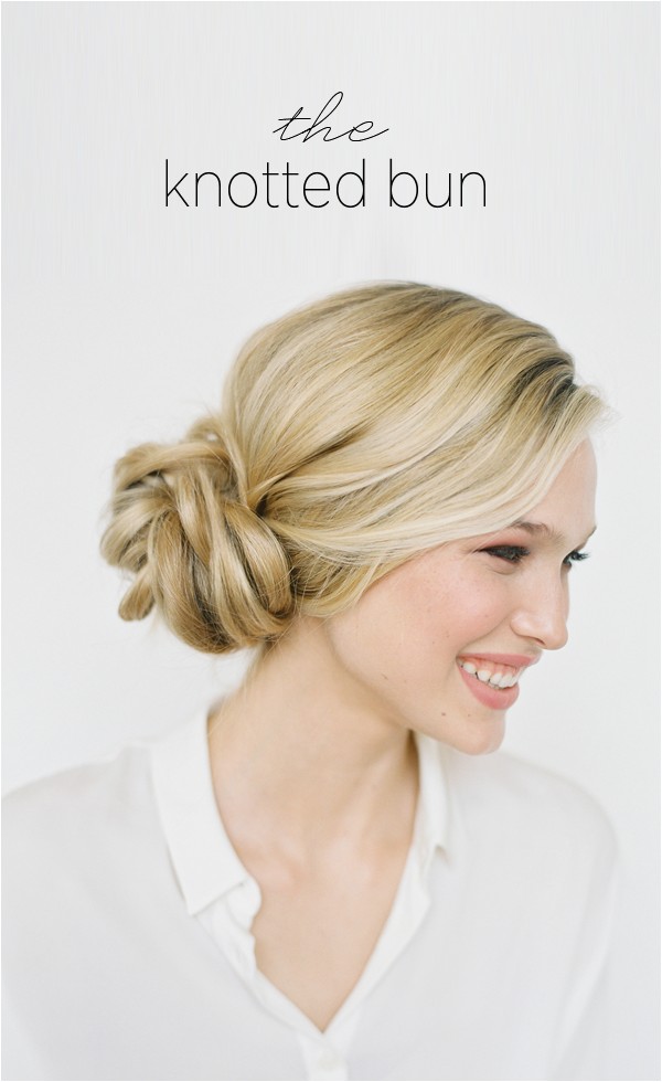 diy knotted bun wedding hairstyle