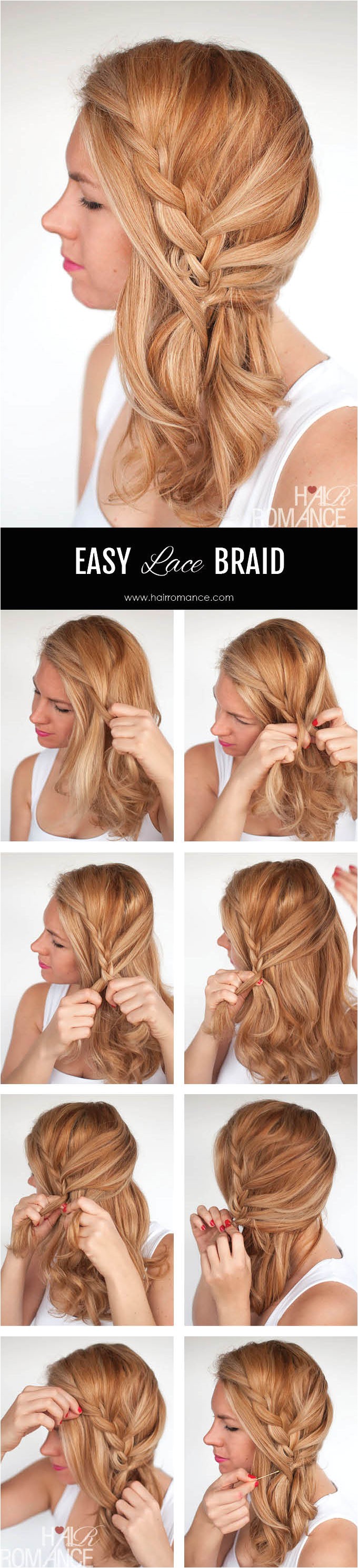 easy lace braid the side swept hairstyle tutorial