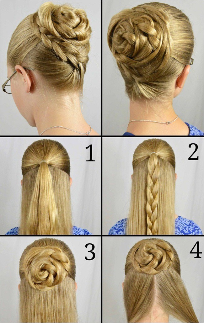 easy updos for long hair step by step to do at home in english