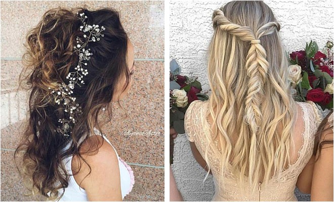 half up half down hairstyles for bridesmaids