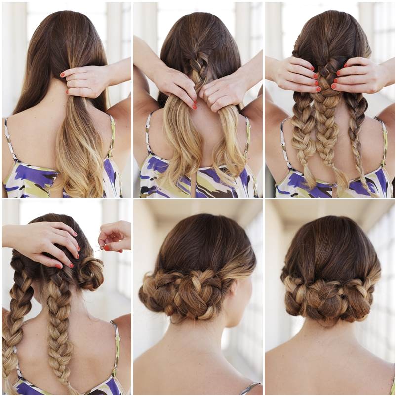 creative ideas diy easy braided updo hairstyle