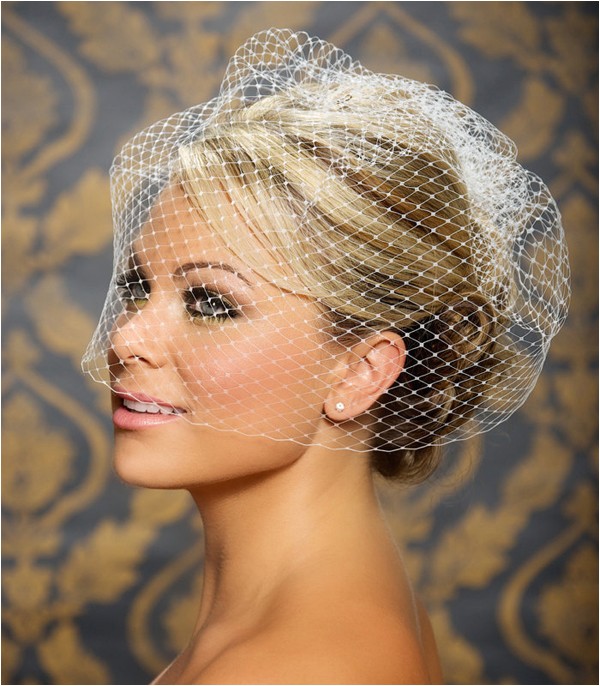 wedding hairstyles with birdcage veil