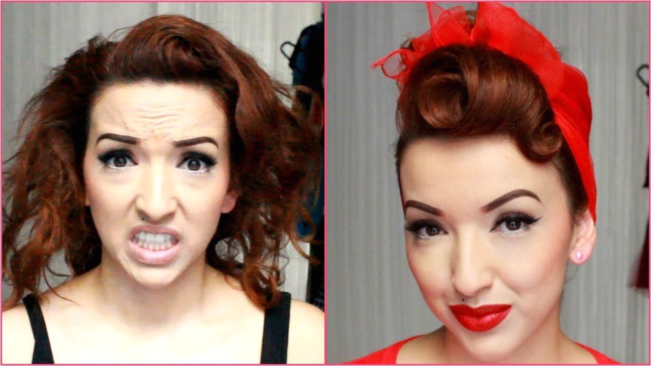 summer hairstyles for easy pin up hairstyles my go to quick pinup hair style nasty to classy youtube