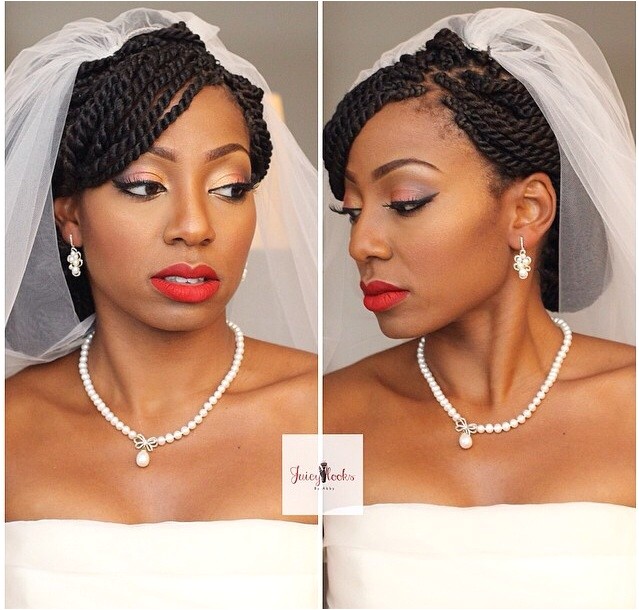 bridal beauty black natural hair bride senegalese twist braids