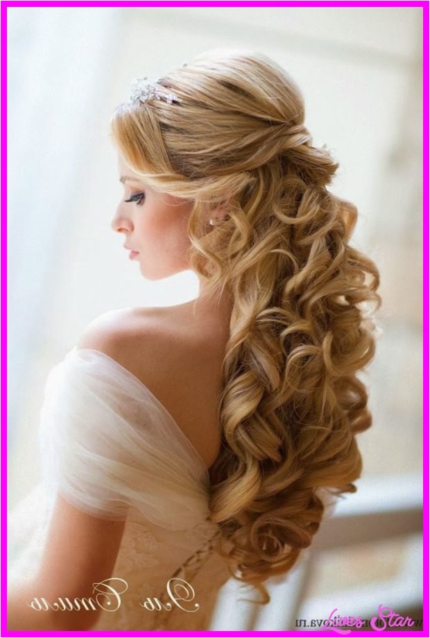 bridal hairstyles half half