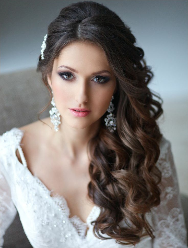 super cute wedding side swept curly hairstyles 2015