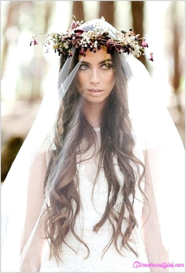 bridal hairstyles long hair veil