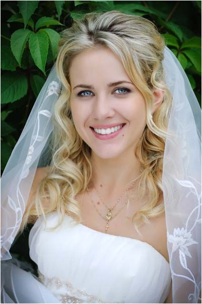 wedding hairstyles for long hair with veil