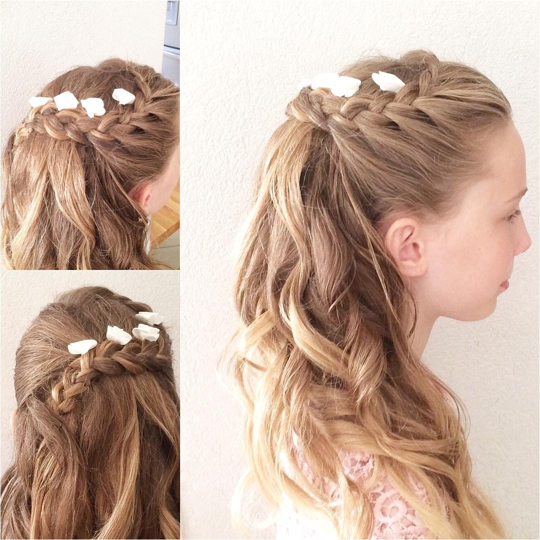 wedding hairstyles for long hair flower girl