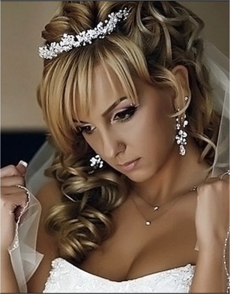 wedding hairstyles for long hair half up with tiara