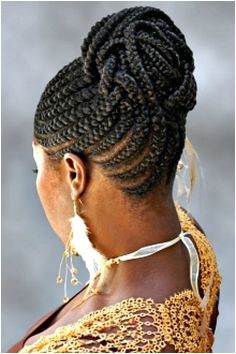 French braid Cornrows on african american hair Braided