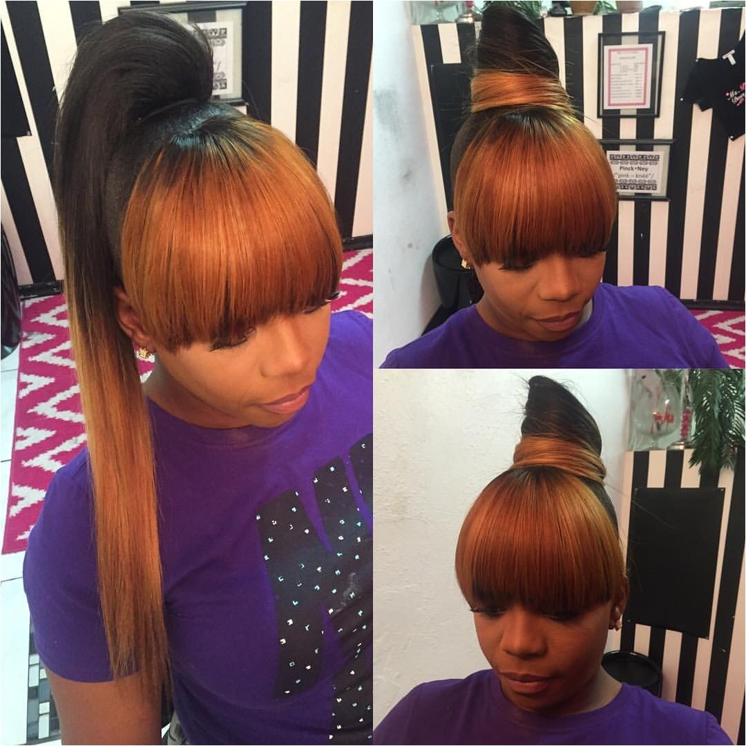 Kinda like the color concept Ponytail Updo Ponytail Styles Hair Looks Natural Hair