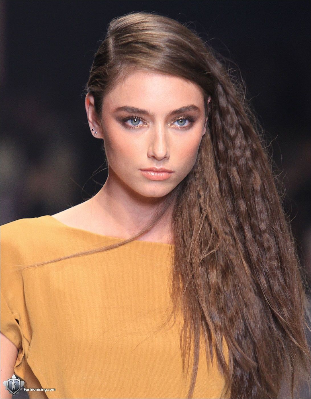 side part crimped waves