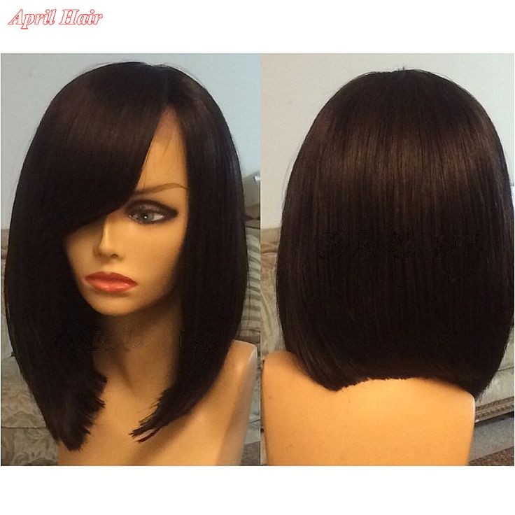 Wholesale 2015 human hair bob wigs for black women lace wig bob straight wigs side part short bob lace front wig