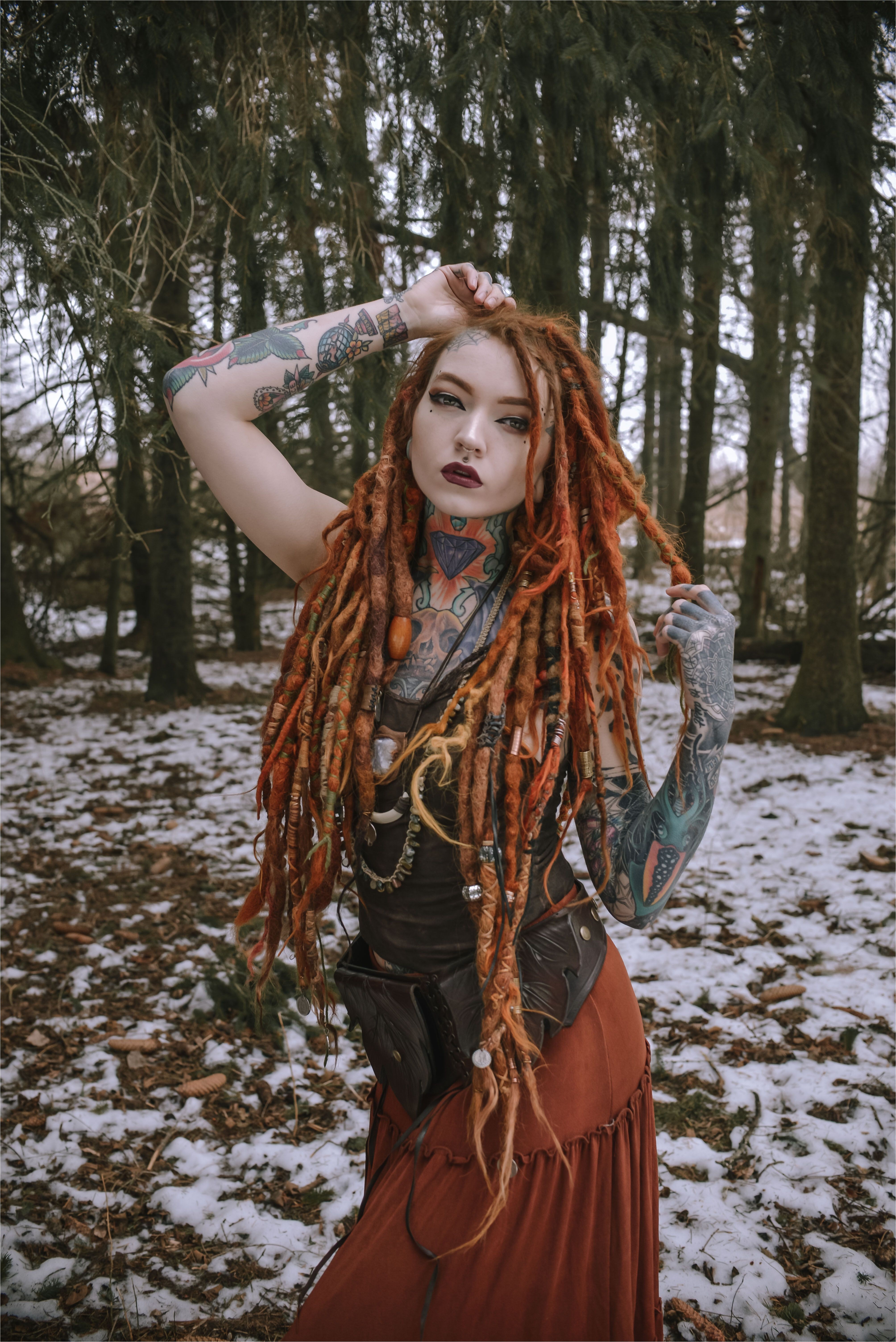 hair dreads dreadstyles dreadlocks girlswithdreads tattooed extensions viking