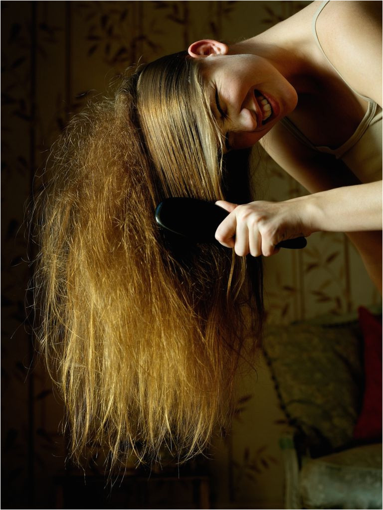woman with frizzy hair