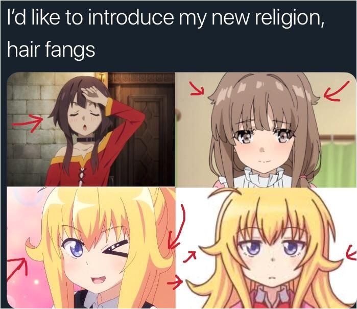 You ve heard of tooth fangs and butt fangs but I present to you Hair fangs Animemes