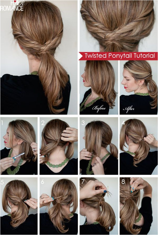 twisted ponytail tutorial via Hair Romance "