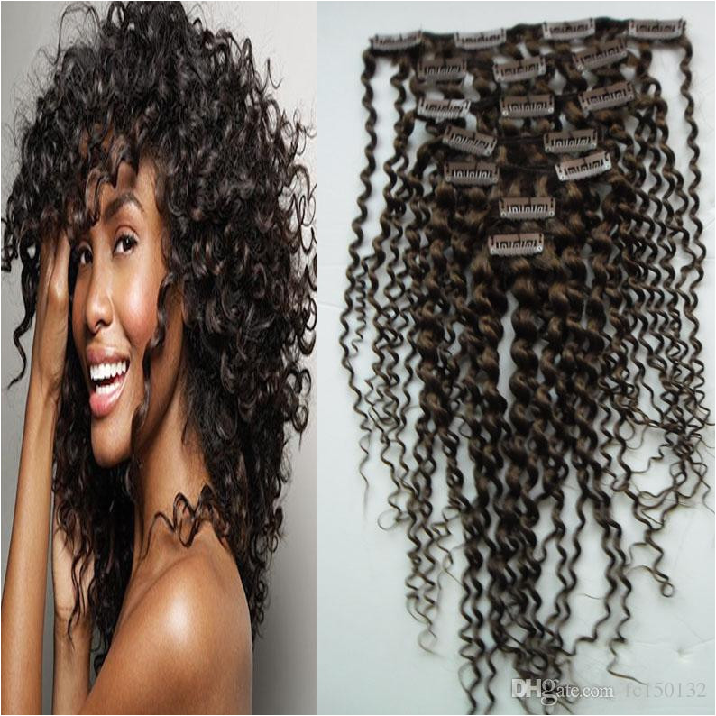 Großhandel 100g Verworrene Lockige Clip In Menschliches Haar Extensions Brasilianische Remy Haar Echthaar Natürliche Clip Ins Bundle 9 Stück Satz 4b