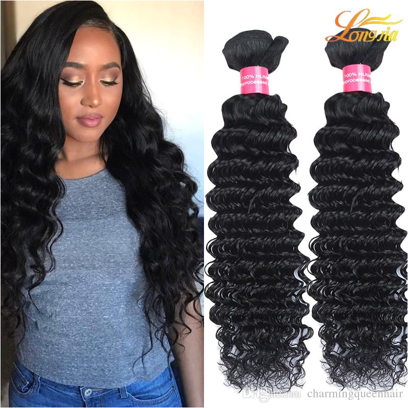 Malaysian Deep Wave Queens Hair Products Unprocessed Human Hair Extensions Dyeable Human Hair Weaves Great Quality Wholesale Price Double Wefted Human