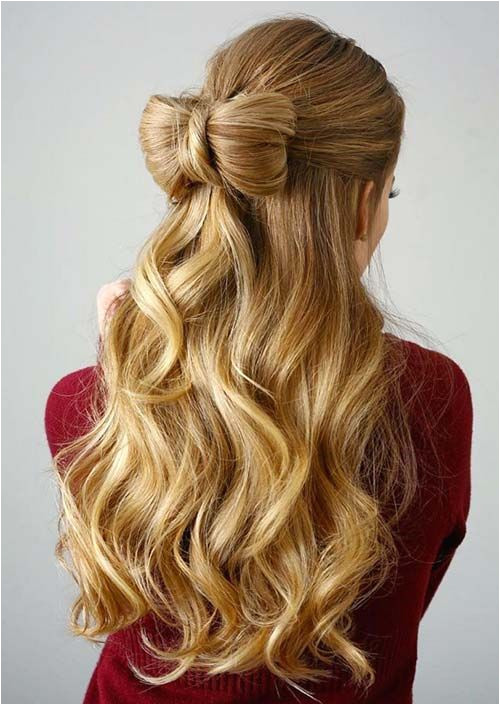 100 Trendy Long Hairstyles for Women Half Up Hair Bow AfroHairstyles4cHair