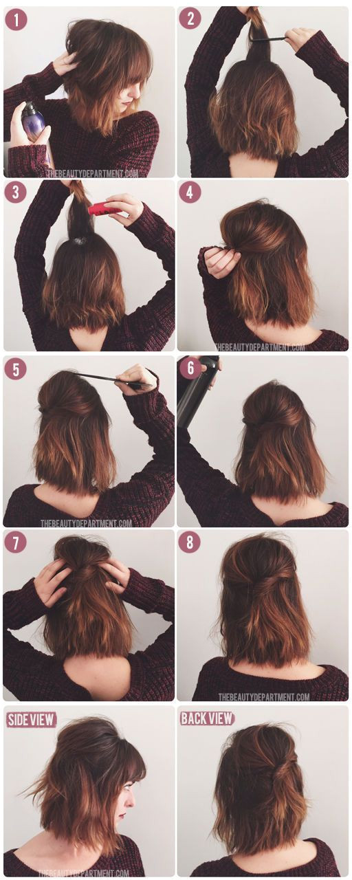 8 Easy Hairstyles for Short Hair Short Hair Half Up In 8 Easy Steps Using This Tutorial Via