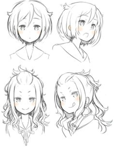 Girl Hairstyles Pose Position Reference Anime Manga Draw Sketch I like how the hair at the top looks like it has tiny wings