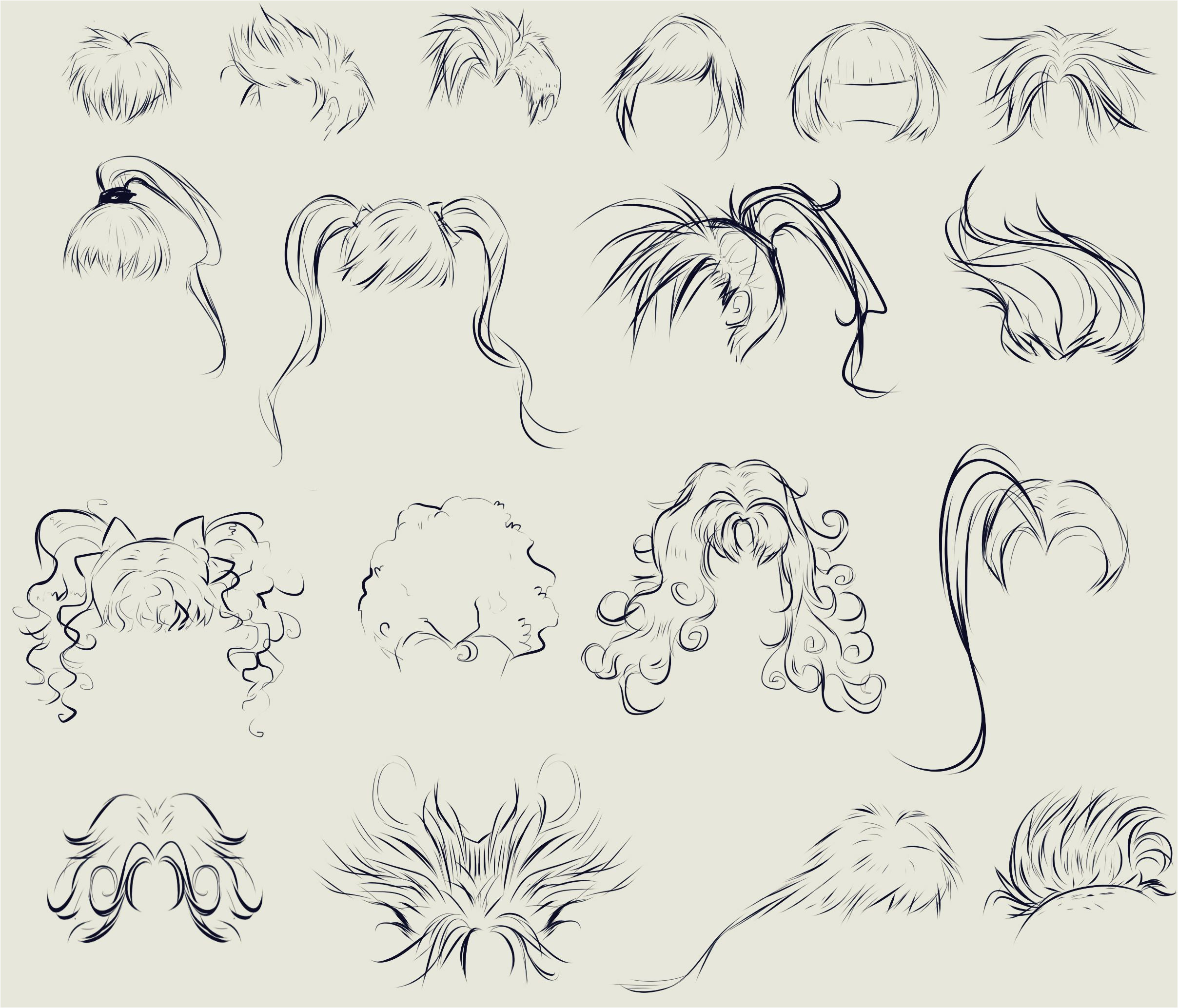 This anime hair reference sheet by ryky is all you need to those flowy locks looking just right drawing • reference • anime • DeviantArt