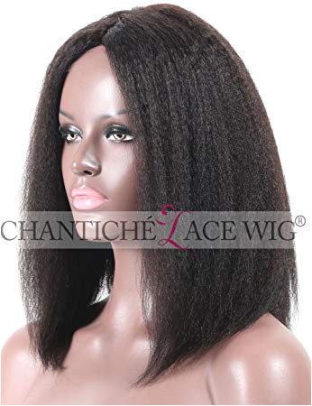 Amazon Chantiche Italian Yaki Short Bob Cuts Human Hair Lace Front Wigs Invisible Middle Part Natural Looking Brazilian Remy Hair Glueless Full Wig