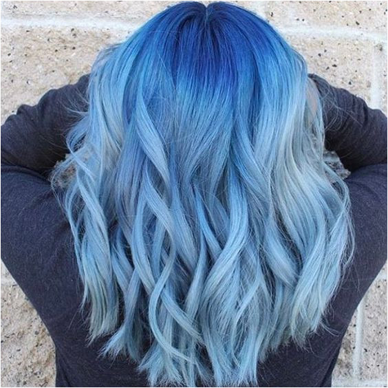Shades of blue ombré for short wavy hair hair style blue
