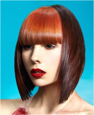 A Medium Brown straight coloured multi tonal defined fringe womens haircut hairstyle by Papas & Pace