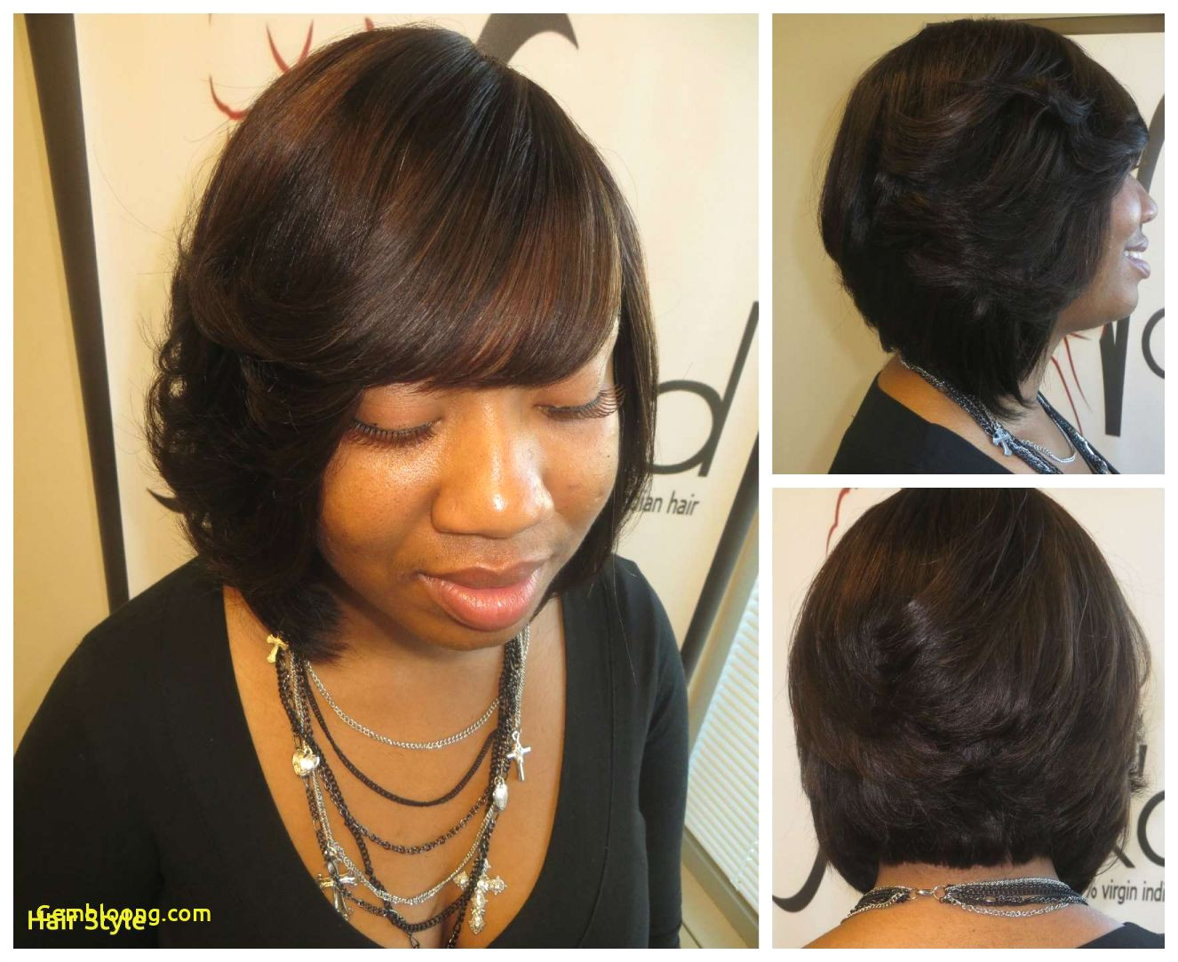 groove of weave in a bob hairstyle