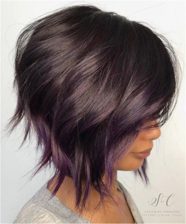 Brown Bob With Subtle Purple Balayage Visit January 2019